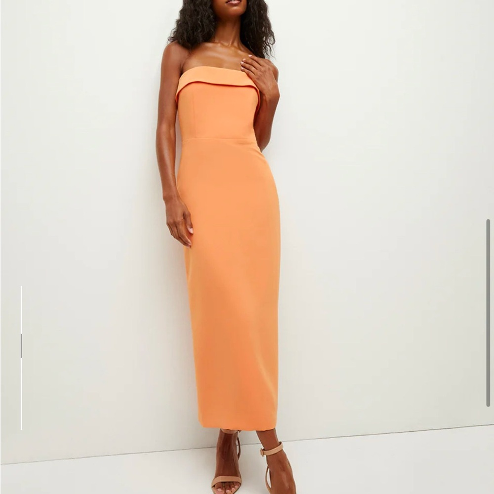 Veronica Beard Orange Strapless Dress
